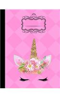 Unicorn Composition Notebook - 4x4 Quad Ruled: 7.44 x 9.69 - 200 Pages - Graph Paper