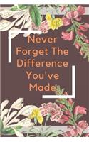 Never Forget The Difference You've Made