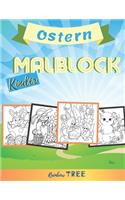 Kinder Malblock - Ostern: Ausmal-Buch für Jungen und Mädchen mit 40 tollen Tier-Motiven, Lerne für Kinder ab 2 Jahren malen