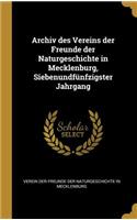 Archiv des Vereins der Freunde der Naturgeschichte in Mecklenburg, Siebenundfünfzigster Jahrgang