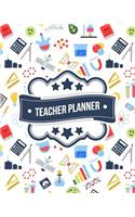 Teacher Planner: Science Pattern + BONUS Student Information Log Weekly Lesson Plans Monthly Schedule Calendar