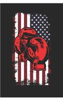 Boxing Notebook - Patriotic Boxing Gloves USA Flag Boxing Boxer Gift - Boxing Journal