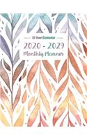 10 Year Calendar Monthly Planner 2020-2029