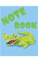 Notebook: Cute Crocodile/Alligator Notebook/Journal for Animal Lovers to Writing (8.5x11 Inch.) Wide Ruled Lined Paper 150 Blank Pages for Children (Blue&Gree