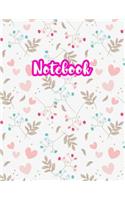 Notebook: Cute Blank Lined Journal Large 8.5 x 11 Matte Cover Design with Ruled White Paper Interior (Perfect for School Notes, Girls and Boys Diary, Kids Wri