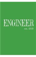 Engineer est. 2019: 6x9 Weekly Planner 2019/2020 Graduation Gift for College or University Graduate for college, high school or students