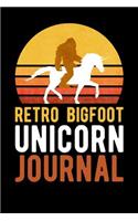 Retro Bigfoot Unicorn Journal