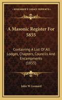 Masonic Register For 5855