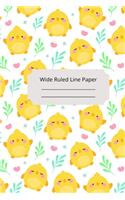 Baby Chicken Theme Wide Ruled Line Paper