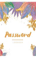 Password Logbook: Flower Gold Cover - Personal Internet Address and ID Password Organizer Journal Keeper Book with Tabs - Safety Online Social Media - Passkey Record(5 Safe Hiding Internet Password Book)