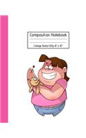 Composition Notebook College Ruled 120p 8" x 10": Funny Voodoo Doll with Pins Journal - Fun Gift for Good Luck Magic & Occult Book Spells for Girls Boys Teens Teachers & Students. Halloween Notes Ed