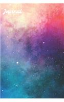 Journal: 105 Undated Pages: Stunning Purple, Coral, Aqua Blue, & Pink Sky: Outer Space: Paperback Matte Cover