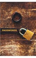 Passwords: Internet Password Keeper Organizer Logbook Vintage Large Print Two Entries Per Page