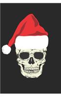 Skull with Santa Hat Christmas Notebook - Christmas Skull Journal - Christmas Gift for Kids And Adults Alike: Medium College-Ruled Journey Diary, 110 page, Lined, 6x9 (15.2 x 22.9 cm)