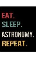 Eat Sleep Astronomy Repeat: Enthusiasts Retro Themed Colors Gratitude Journal 386 Pages Notebook 193 Days 8"x10" Meal Planner