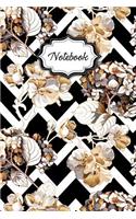 Notebook: Monochrome Floral Design Dot Grid Journal for Taking Notes Journaling School or Work