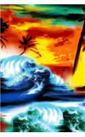 Surfing Beach Waves Journal: Blank Lined Composition Notebook 75 Sheets / 150 Pages 6 x 9 inch