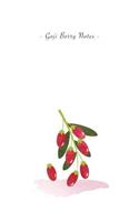 Goji Berry Notes: 6x9 Unruled Blank Notebook - Watercolor Texture Nature Fruit Illustration Cover. Matte Softcover and White Interior Papers.