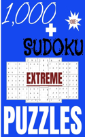 1000 sudoku extreme Puzzles: Livre de sudoku 1000 grilles niveau de difficulté extrême pour adultes