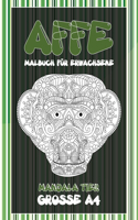Malbuch für Erwachsene - Grosse A4 - Mandala Tier - Affe