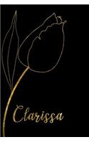 Clarissa: Personalized Writing Journal for Women - Elegant Black and Gold