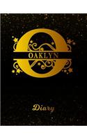 Oaklyn Diary: Letter O Personalized First Name Personal Writing Journal Black Gold Glittery Space Effect Cover Daily Diaries for Journalists & Writers Note Taking