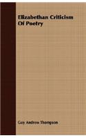 Elizabethan Criticism Of Poetry