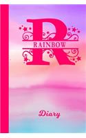 Rainbow Diary: Personalized First Name Personal Writing Journal - Cute Pink Purple Watercolor Cover - Daily Diaries for Journalists & Writers - Note Taking - Write