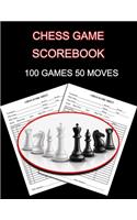 Chess Game Scorebook: 100 Games 50 Moves Chess Notation Book, Notation Pad