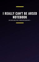I Really Can't Be Arsed Notebook: My Notes and Stuff I Should Be Doing But....(3 No Bull)
