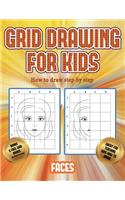 How to draw step by step (Grid drawing for kids - Faces)