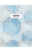 Cornell Notes Notebook: Note Taking with Graph Paper Quad Grid, Index and Numbered Pages, Blue Circles