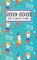 2019-2020 Weekly & Monthly Planner: Academic Planner for Students & Teachers - August 2019 through July 2020 - Schoolwork Calendar with Daily notes and Weekly Checklists - Soccer girl,