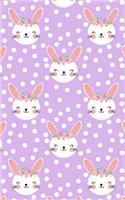Spring Bunny Notebook: Cute Lavender Lined Composition Journal - Happy Pink & White Easter Bunnies Diary - Polka Dot Purple Rabbit Notepad with Lines - Non Candy Easter Ba