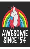 Awesome Since 1954: Funny Birthday Notebook / Journal (6 X 9)