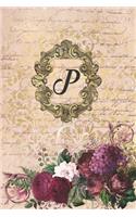 Simply Dots Dot Journal Notebook - Gilded Romance - Personalized Monogram Letter P: Dot Grid Booklet to Draw and Write Your Past, Present and Future Life Experiences.