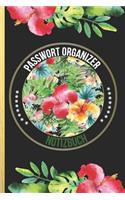 Passwort Organizer Notizbuch: Passwortbuch Manager mit A - Z Register und attraktivem schawarzen Cover Design für Login-Daten, Geräte Passwörter, Software-Lizenzen, Provider Date