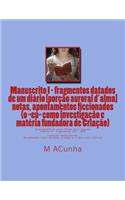 Manuscrito I - fragmentos datados dum diario (volume II): notas, apontamentos ficcionados (o eu como investigaçao e materia fundadora de Criaçao)