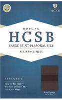 HCSB Large Print Personal Size Bible, Brown/Chocolate