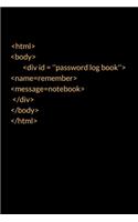 Password Log Book Remember Notebook