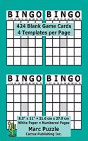 Bingo - 424 Blank Game Cards