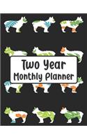 Two Year Monthly Planner: Flower Yorkshire Terrier Dog - 24 Month Calendar Schedule Agenda Organizer with Notes, Address Log & Password