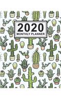 2020 Monthly Planner: Cactus Daily Weekly Monthly Calendar 2020 Planner - January 2020 to December 2020