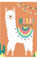 HOLA Notebook: Party Lama A5 I 120 Pages I RULED - Diary I Notebook I Food tutorials I Diet Notebook I Recipe Book I Colorful Gift