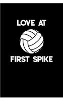 Love At First Spike: Volleyball Gifts - A Small Lined Journal or Notebook (Card Alternative)
