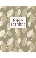 Ledger Notebook: 3 Column Accounting Ledger Book For Bookkeeping - The Record Keeping Journal - Elegant Leaves