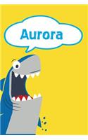 Aurora: Shark Personalized Name Notebook Journal Diary Sketchbook with 120 Lined Pages 6x9