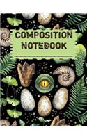 Composition Notebook: Dinosaur Stuff Pattern Collage College Ruled Lined Paper Book