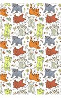 Bullet Journal Notebook Funny Cats Playing Pattern 1: 112 Page Numbered Dot Grid Bullet Journal with Index Pages and Key Pages in Portable 6 X 9 Size.