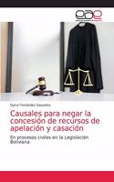 Causales para negar la concesión de recursos de apelación y casación